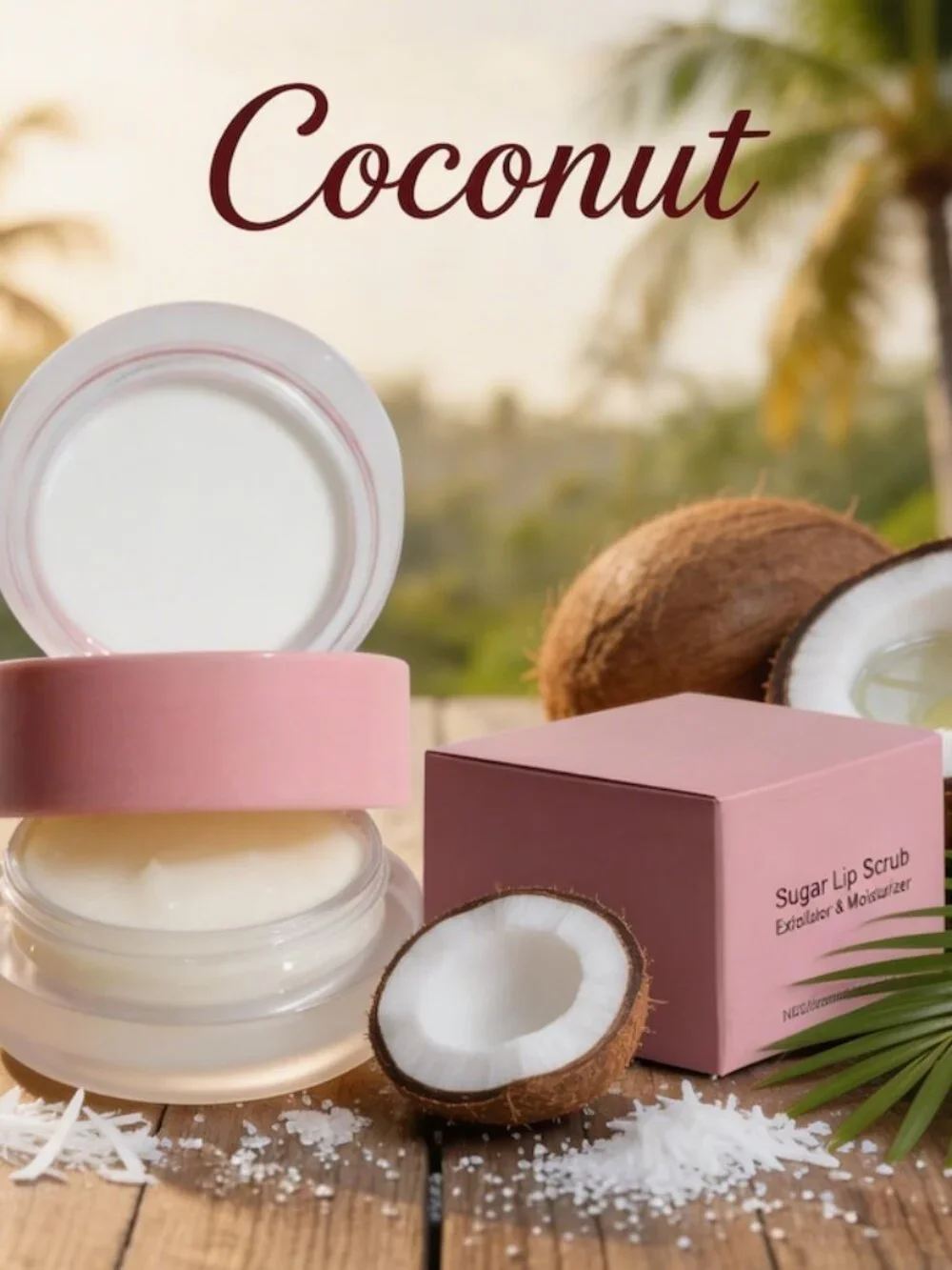 Coconut 2-in-1 Sugar Lip Scrub Exfoliator & Moisturizer